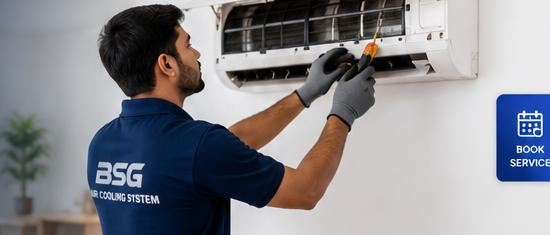 AC repair and installation services in Tiruvarur - BSG Air Cooling System technician